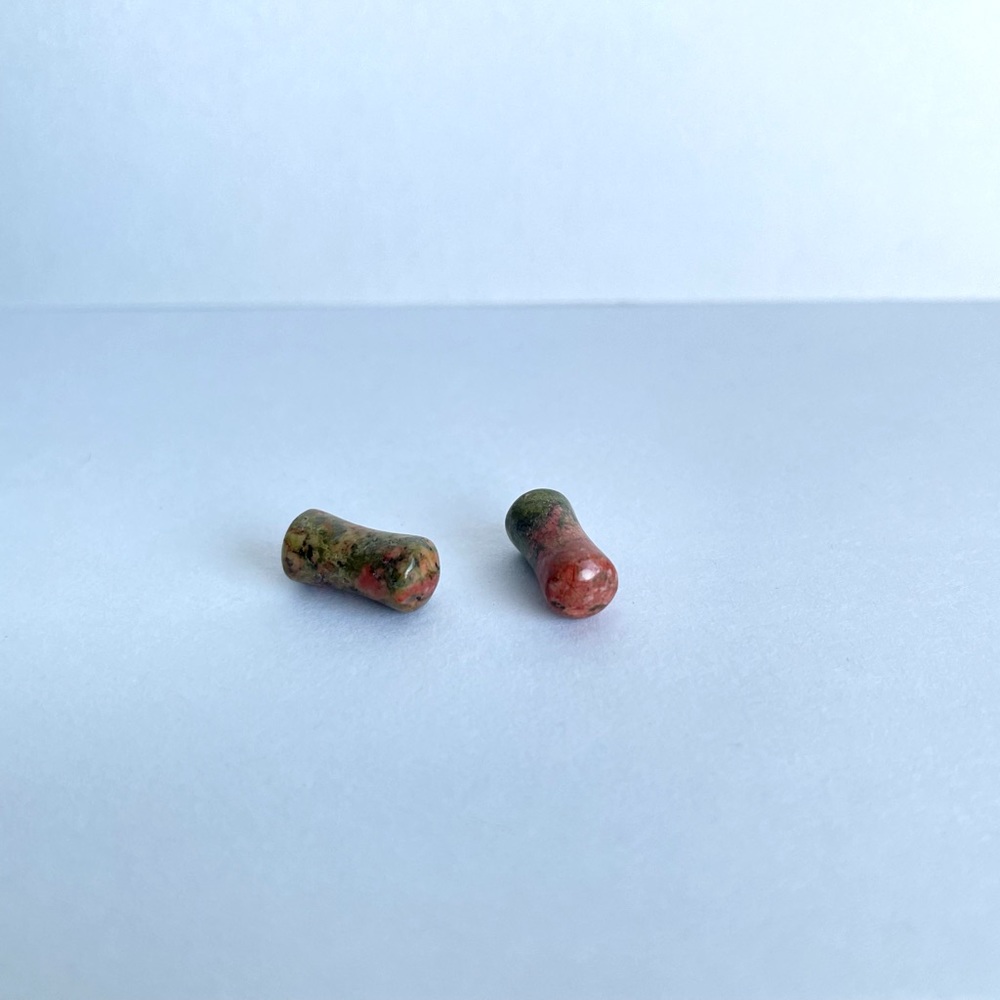 Pure Unakite Organic Sustainable Stone Plugs - 4ga